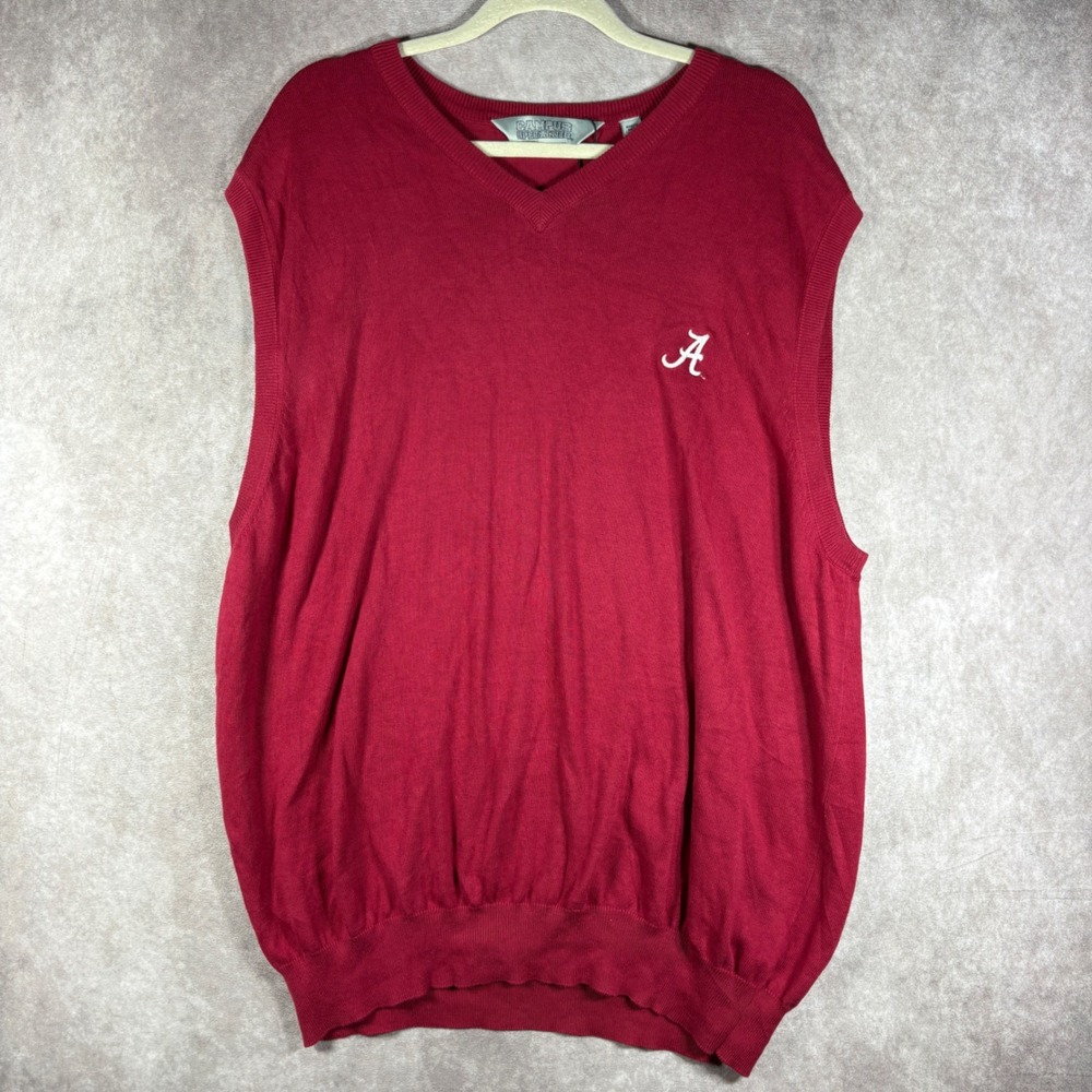 Alabama Crimson Tide Sweater Vest Mens XXL Red Campus Specialties V-Neck Cotton